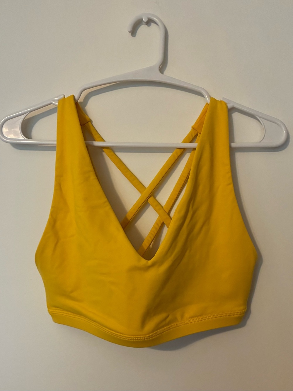 NWOT P'tula Bright Yellow Crisscross Sports Bra